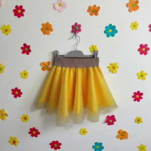 Fusta tulle copii galbema