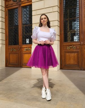 Fusta tulle femei mov