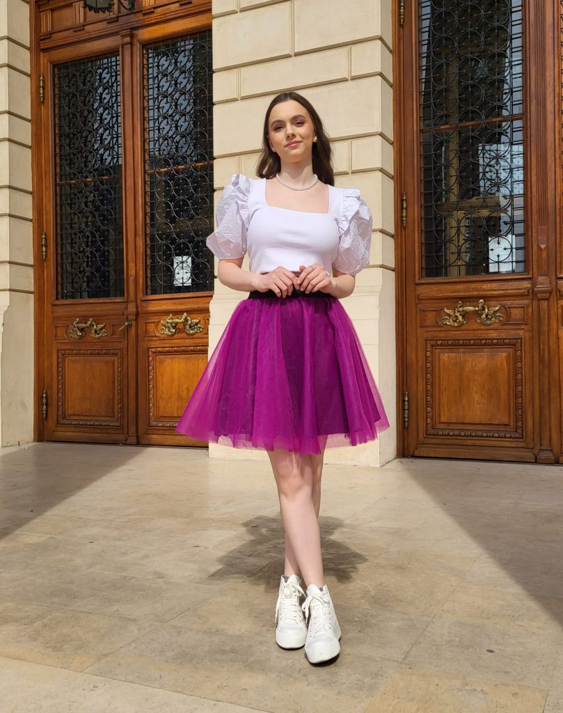 Fusta tulle femei mov