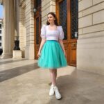 Fusta tulle femei turcoaz