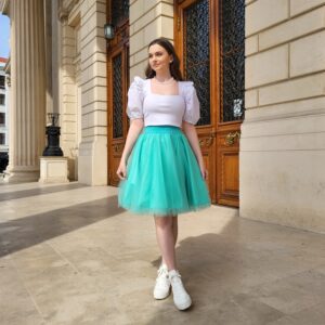 Fusta tulle femei turcoaz