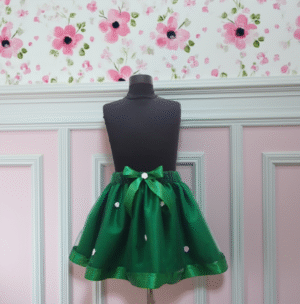 Fusta tutu verde floricele