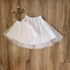 Set fuste tulle mama fiica alb