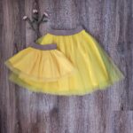 Set fuste tulle mama fiica galben