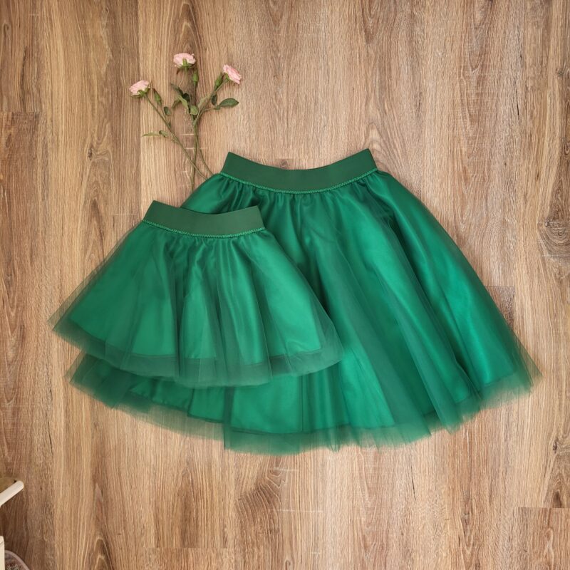 Set fuste tulle mama fiica verde