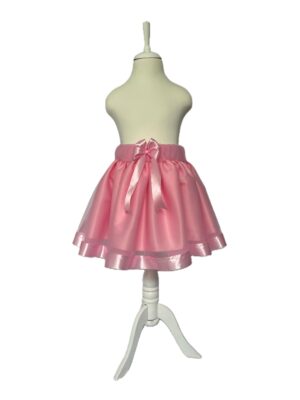 Fusta tutu din tulle roz cu fundita