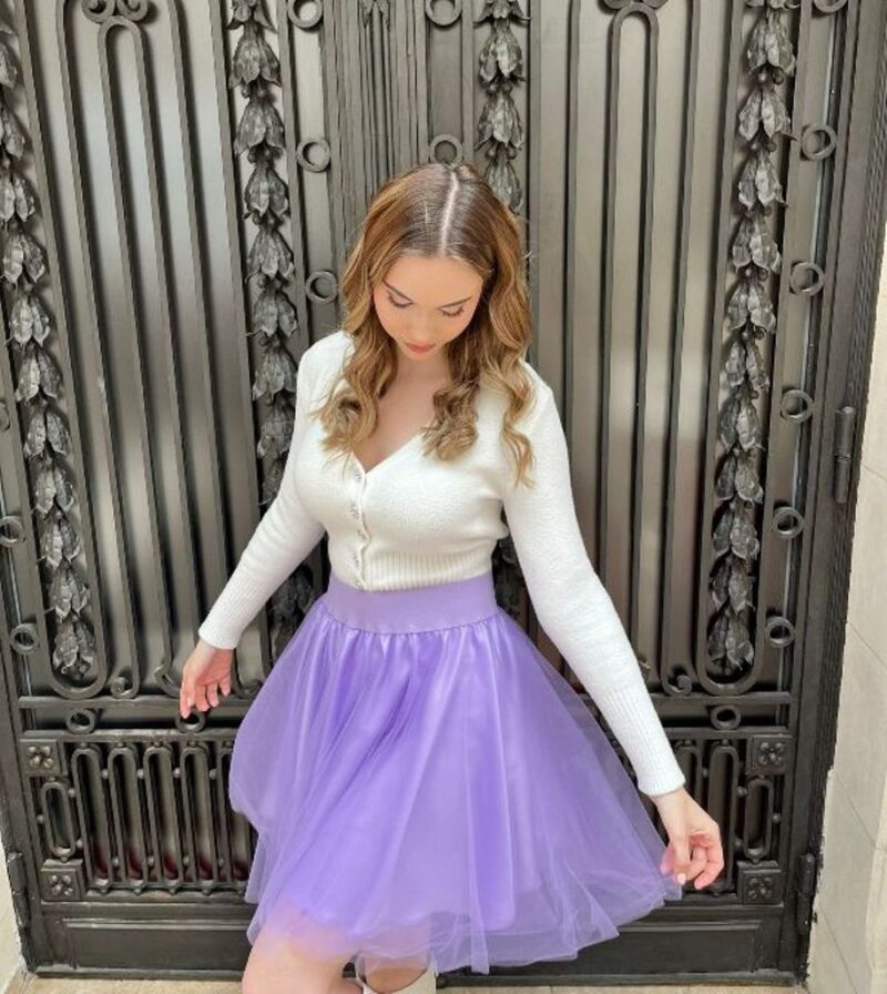 Fusta tulle femei lila
