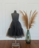 Fusta tulle femei neagra cu volane