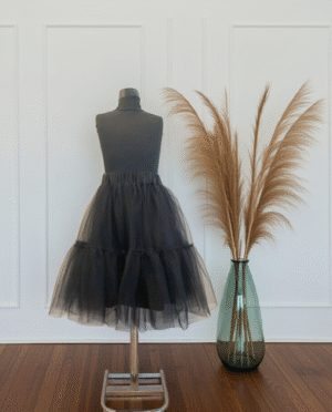 Fusta tulle femei neagra cu volane