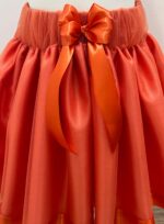 Fusta tutu din tulle portocalie cristal cu fundita